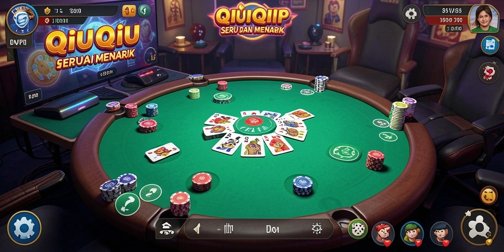 Tampilan menarik dari gameplay QiuQiu di C8VIP.