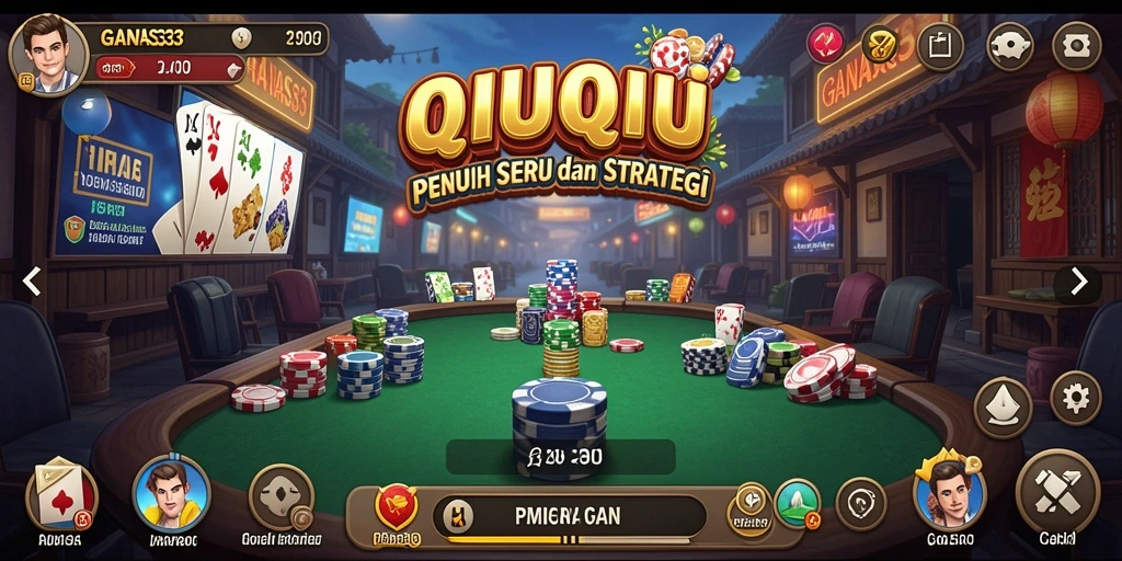 Tampilan gameplay QiuQiu yang seru dan menegangkan di GANAS33.