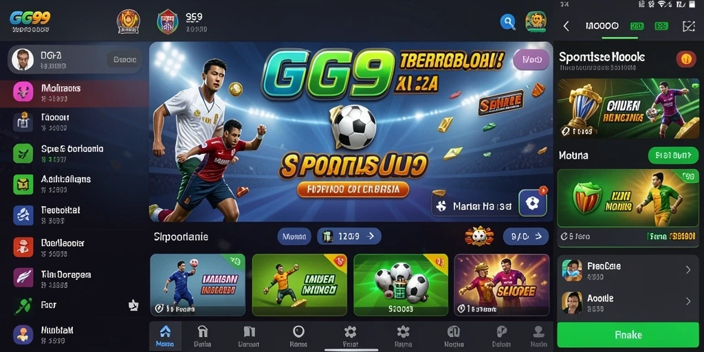 Screenshot GG99 menunjukkan tampilan antarmuka yang bersih dan informasi sportsbook.