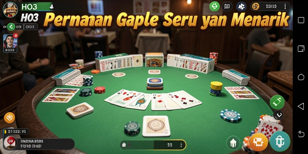 Screenshot tampilan gameplay seru dari permainan Gaple HO3.