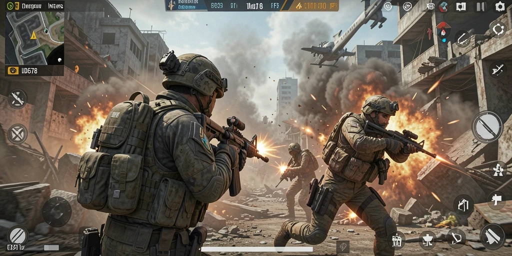 Tangkapan layar gameplay <strong>ID678</strong> yang menunjukkan aksi pertempuran intens.