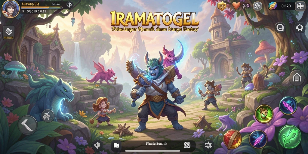 Tangkapan layar permainan IRAMATOGEL dengan grafik menakjubkan dan elemen petualangan.