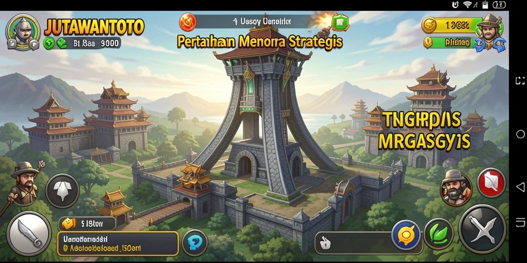 Gameplay mendebarkan JUTAWANTOTO dalam pertahanan menara.