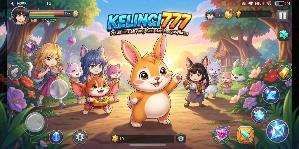 Tampilan menarik dari gameplay petualangan KELINCI777 yang penuh warna.