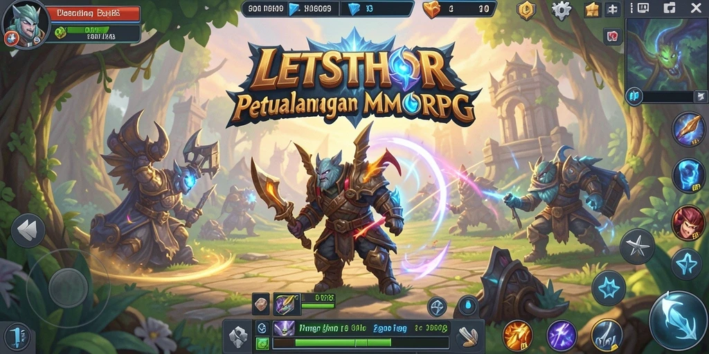 Tampilan gameplay seru LETSTHOR dengan grafik menawan.