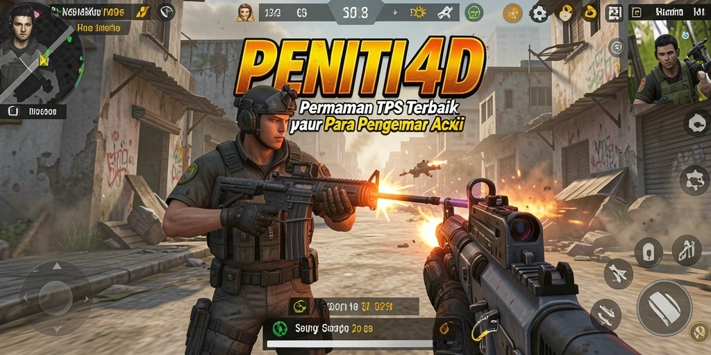 Screenshot gameplay PENITI4D menampilkan aksi tembak-menembak yang seru.