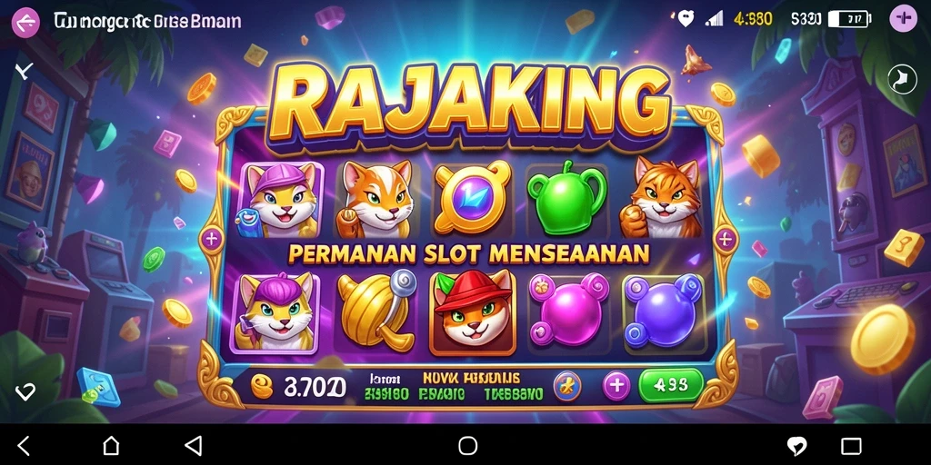 Tampilan gameplay RAJAKING yang menarik dan penuh warna.
