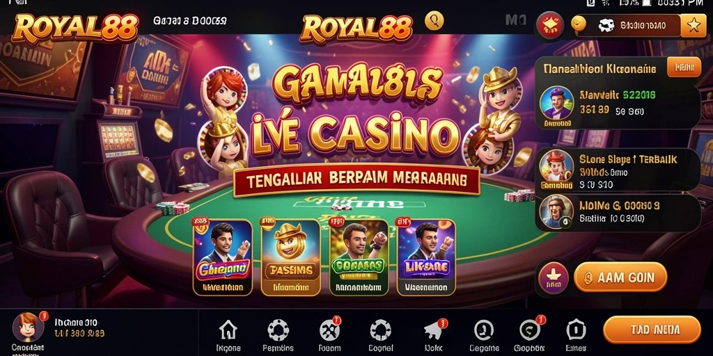 Tampilan menarik gameplay Live Casino di ROYAL88.