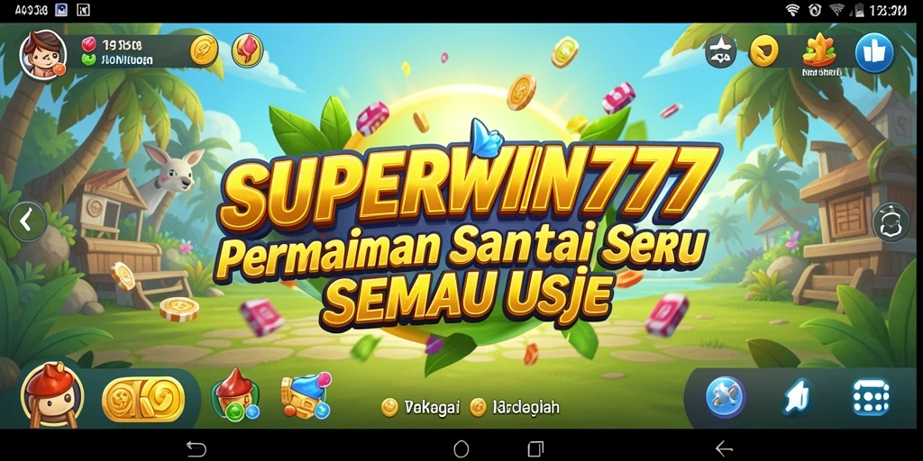 Screenshot gameplay SUPERWIN777 menampilkan aksi seru dan grafis cerah.