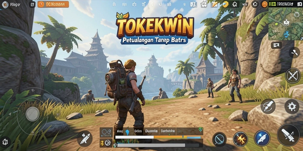 Tangkapan layar dari gameplay <strong>TOKEKWIN</strong> yang penuh petualangan di dunia terbuka.
